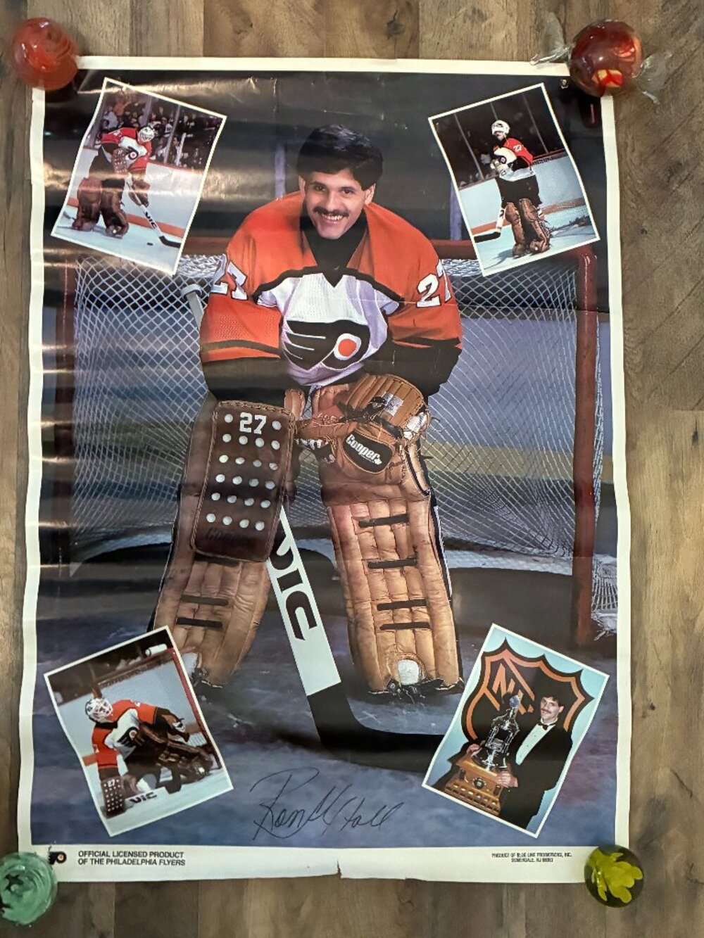 Ron Hextall Philadelphia Flyers Poster 1987 Rookie Year NHL Trophy Signed Auto